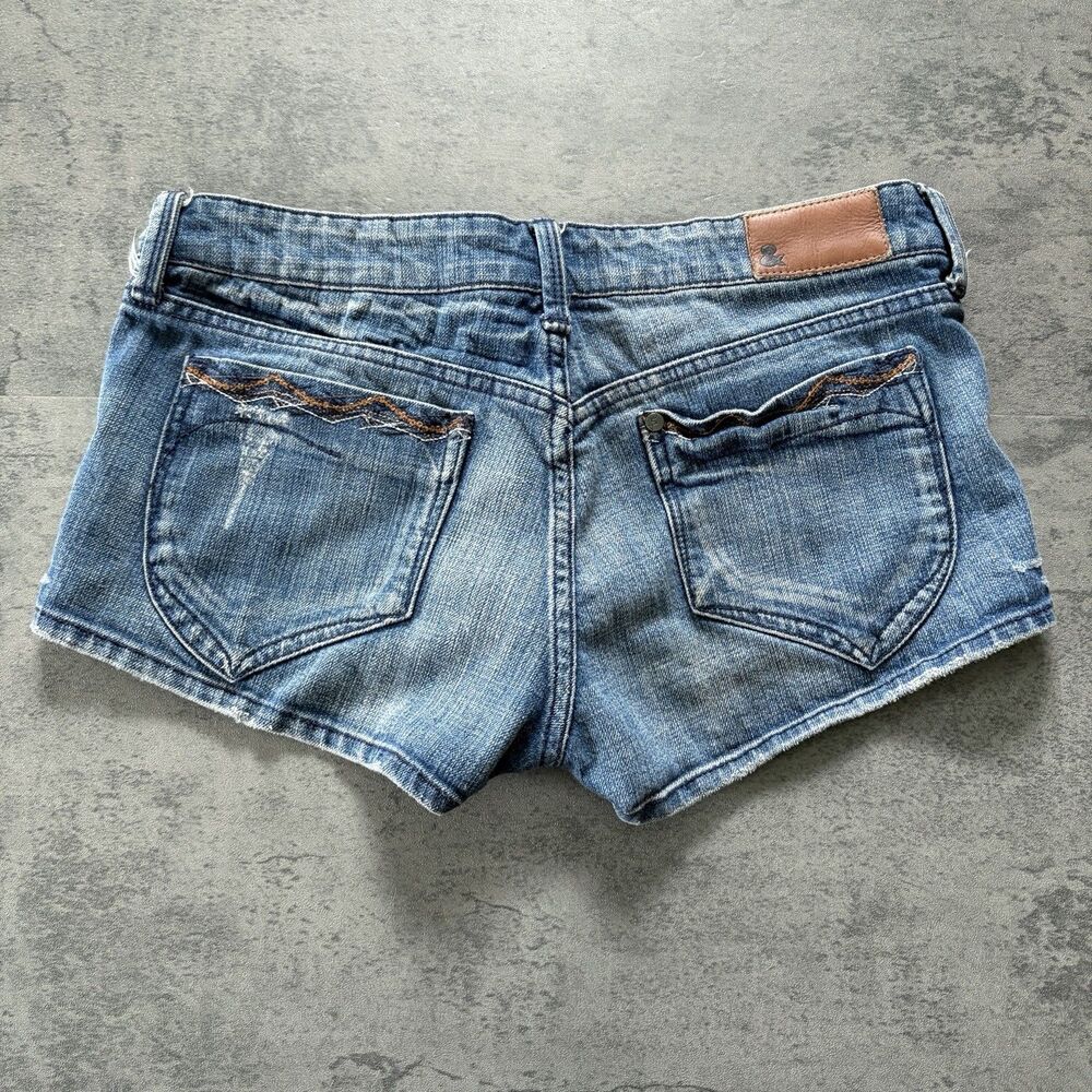 Y2k Vintage H&M Micro Mini Shorts Low-Rise Light Wash Denim Size 28'' Waist